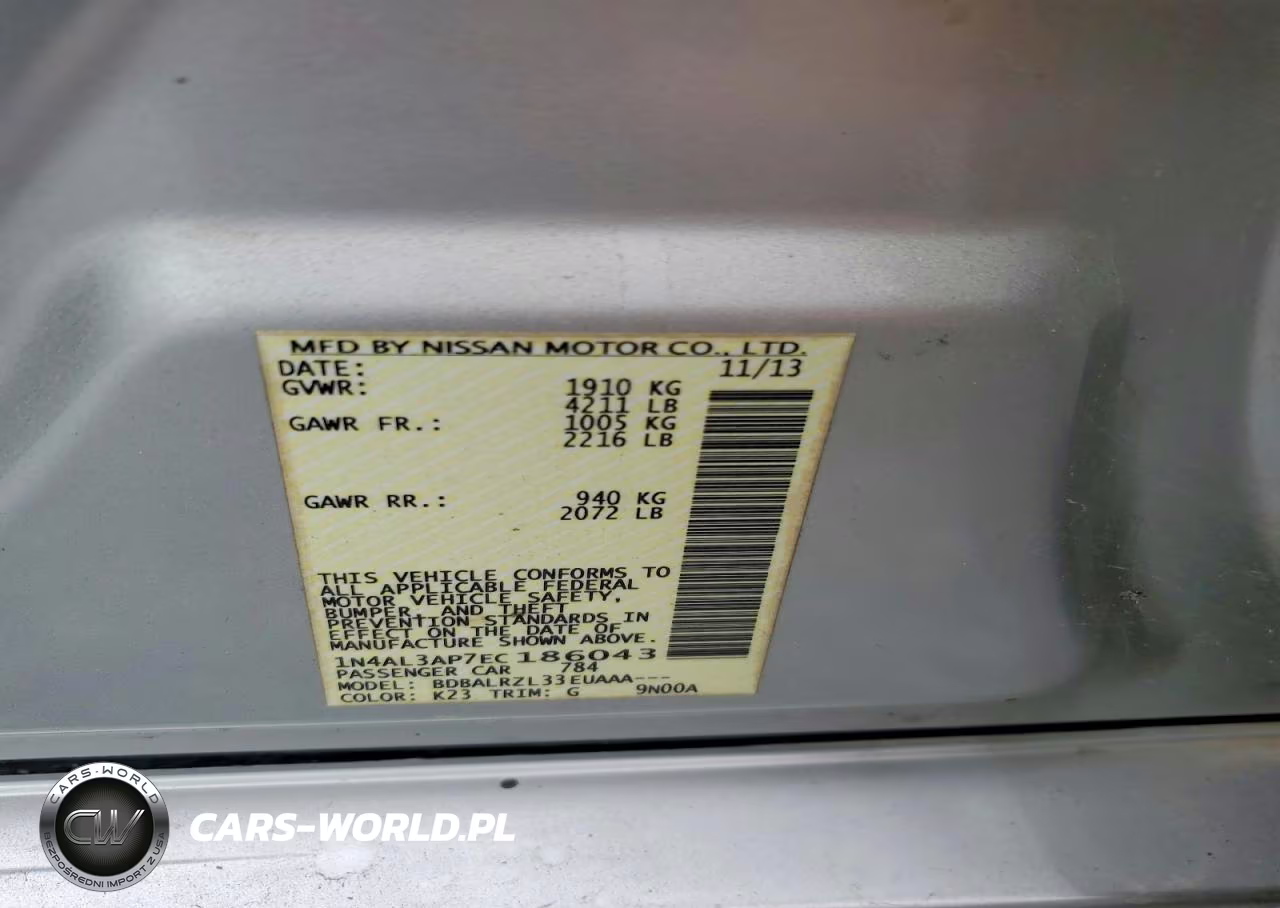 2014 Nissan Altima 2.5 S VIN:1N4AL3AP7EC186043 - 12