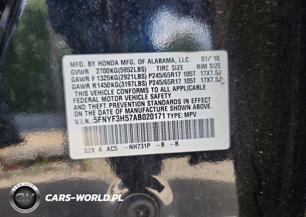 2010 Honda Pilot Exl VIN:5FNYF3H57AB020171 - 13