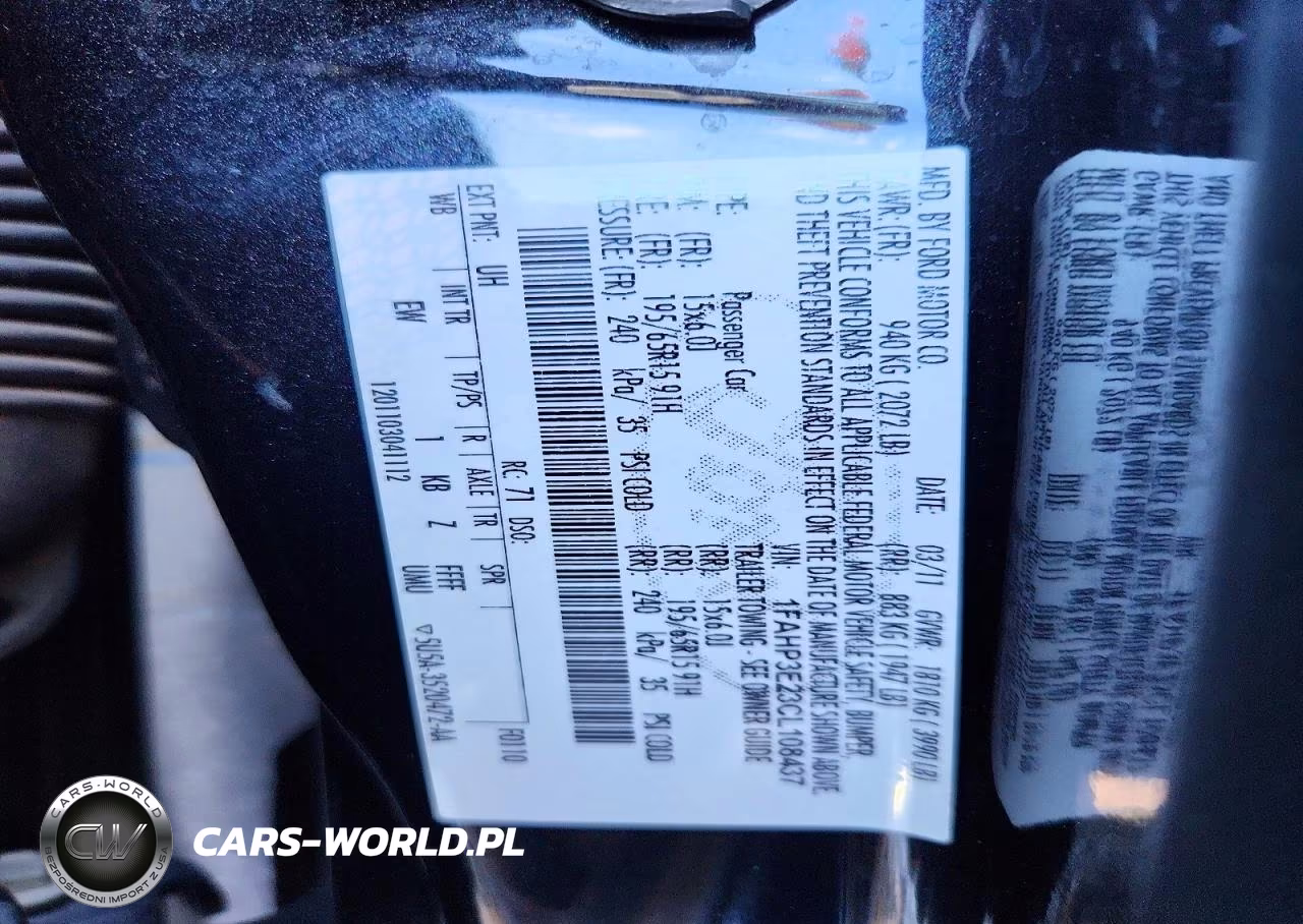 2012 Ford Focus S VIN:1FAHP3E23CL108437 - 12