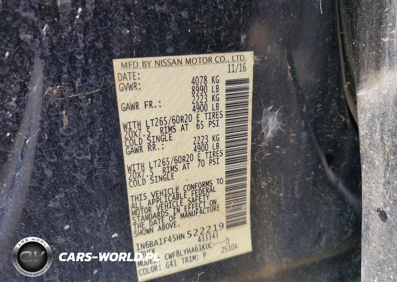 2017 Nissan Titan Xd Platinum Reserve VIN:1N6BA1F45HN522219 - 12