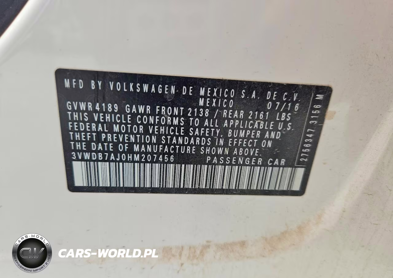 2017 Volkswagen Jetta Se VIN:3VWDB7AJ0HM207456 - 12