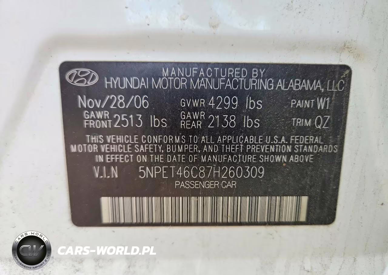 2007 Hyundai Sonata Gls VIN:5NPET46C87H260309 - 13