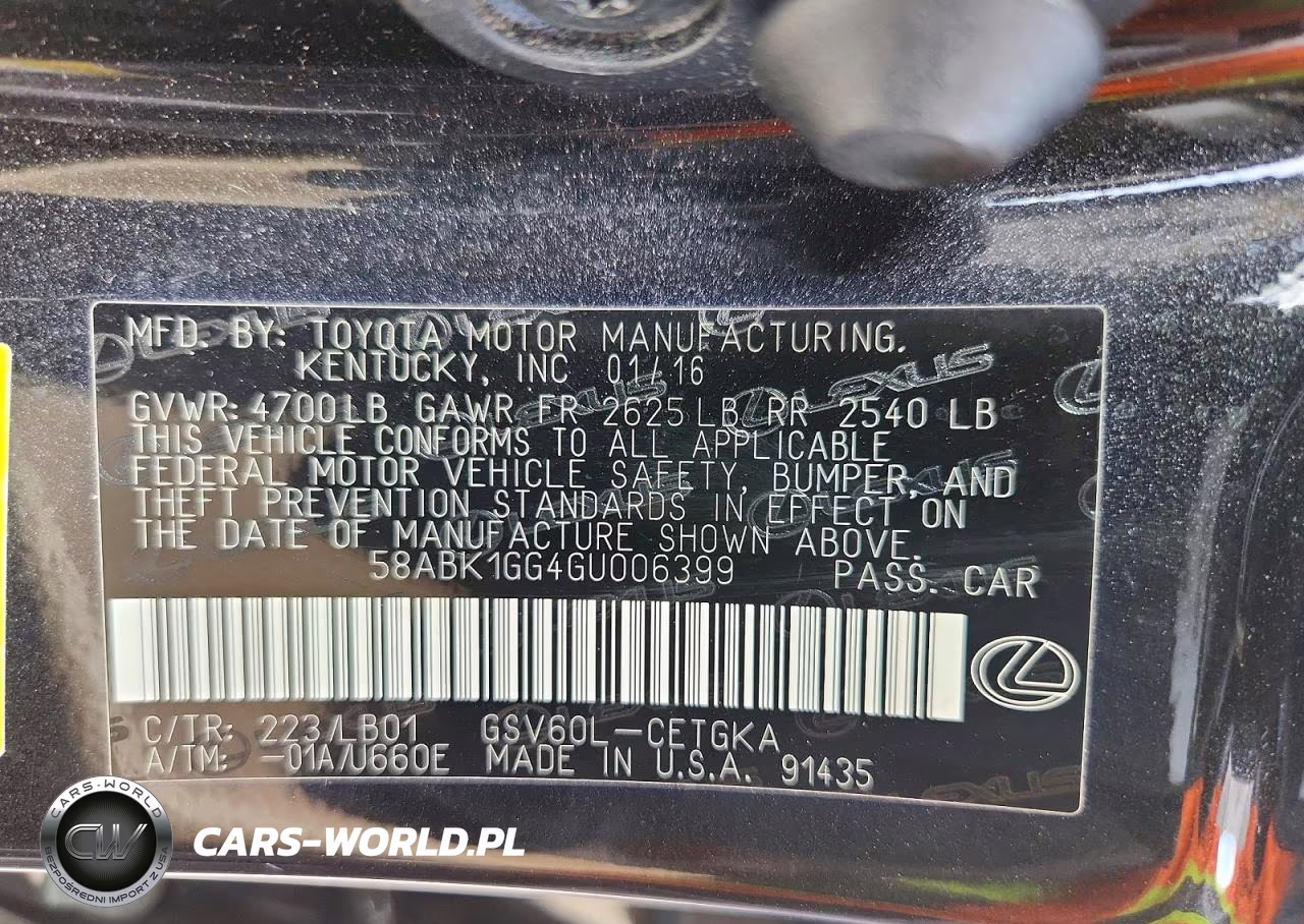 2016 Lexus Es 350 VIN:58ABK1GG4GU006399 - 12