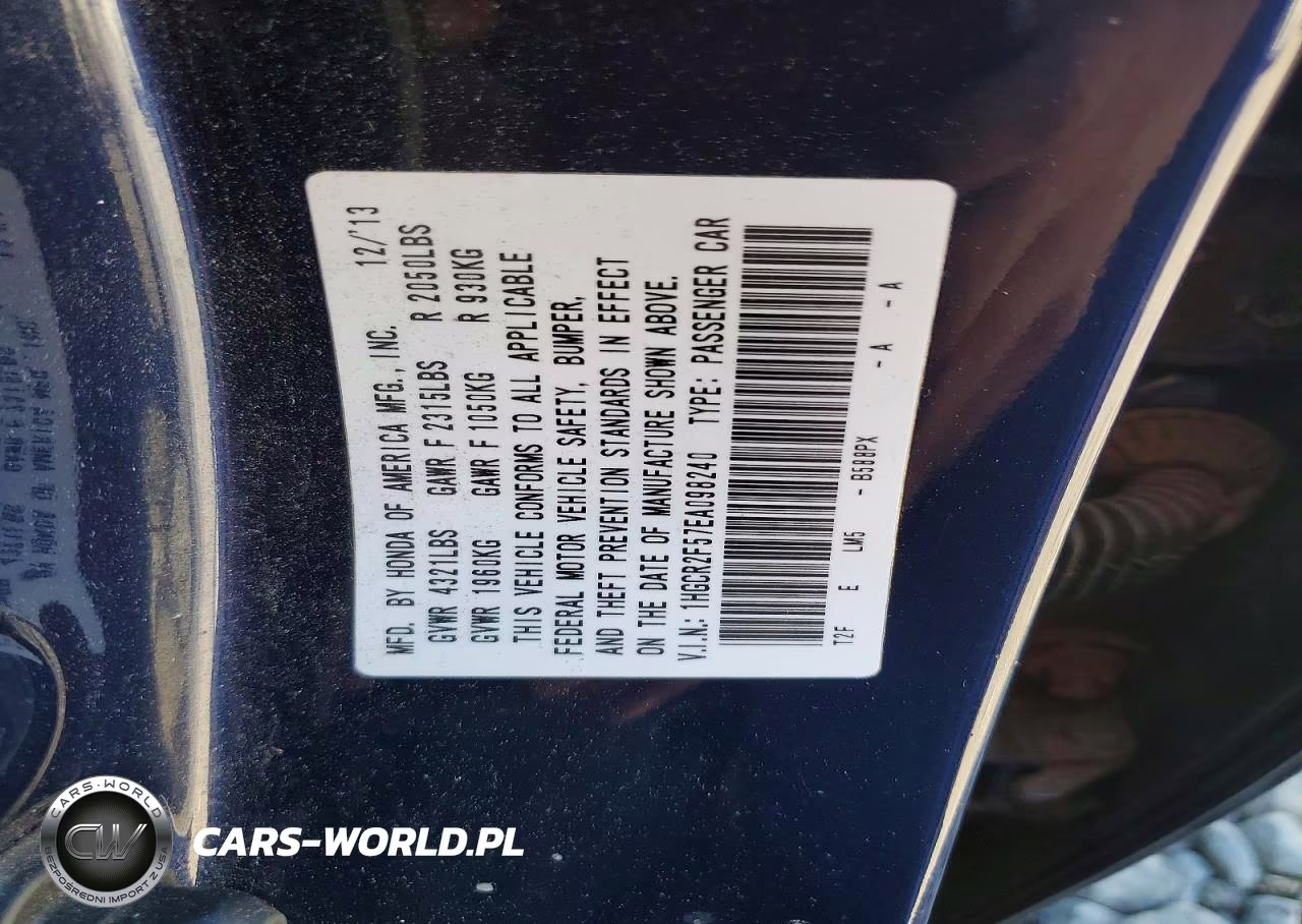 2014 Honda Accord Sport VIN:1HGCR2F57EA098240 - 12