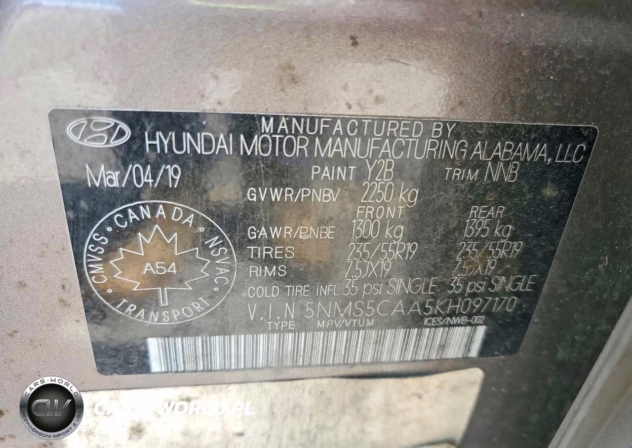 2019 Hyundai Santa Fe Limited 2.0T VIN:5NMS5CAA5KH097170 - 13