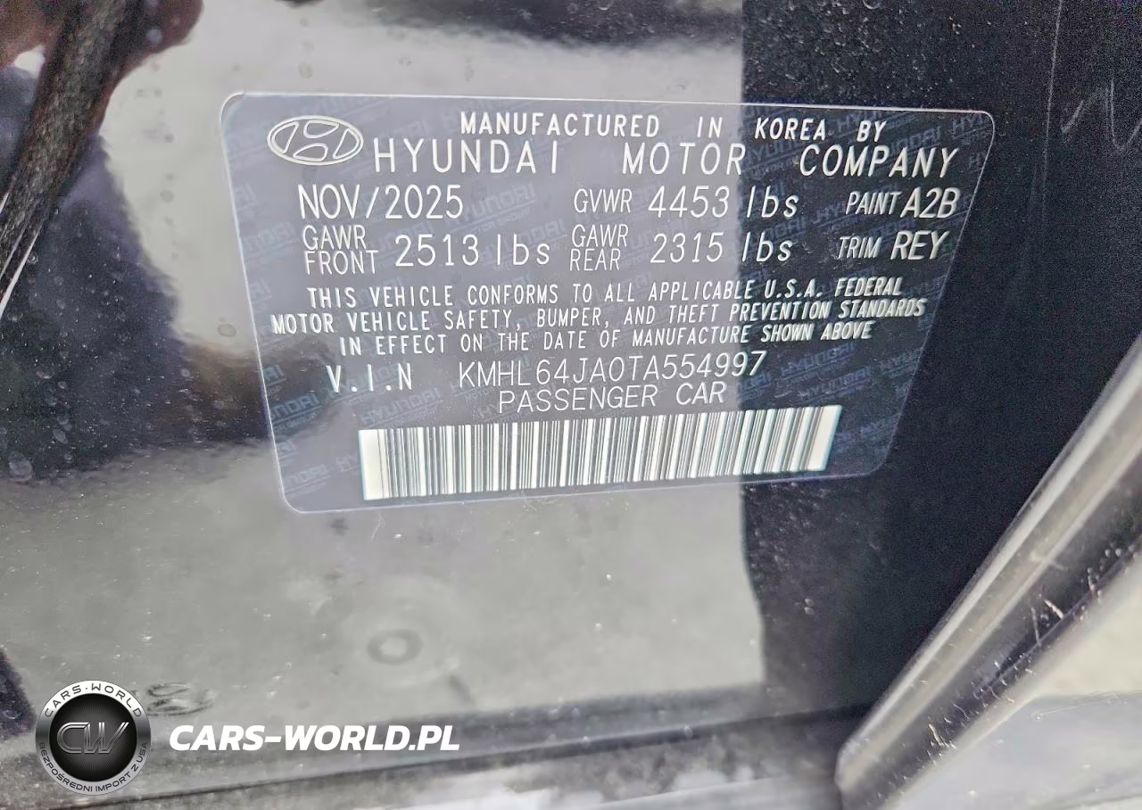 2026 Hyundai Sonata Sel Sport VIN:KMHL64JA0TA554997 - 13
