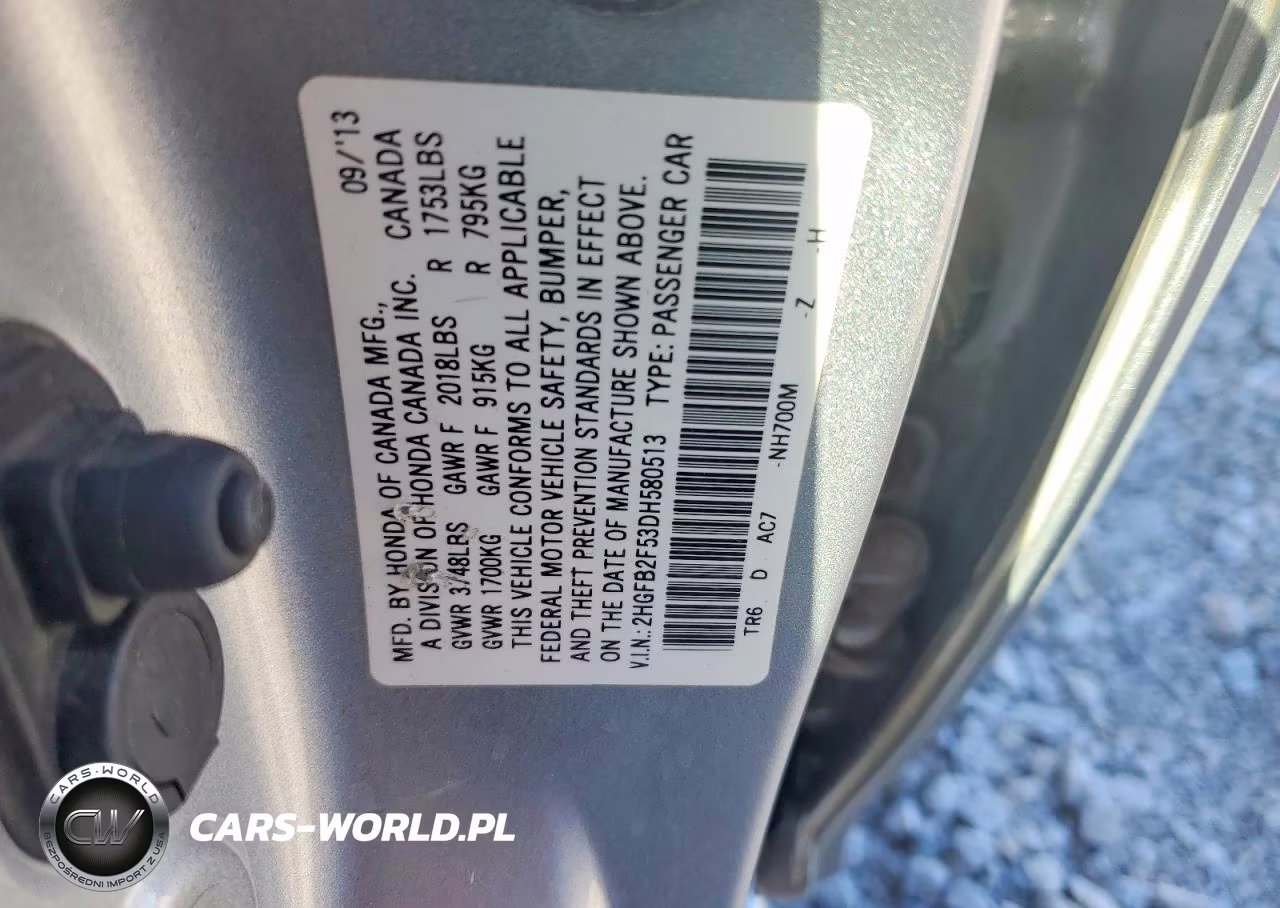 2013 Honda Civic Lx VIN:2HGFB2F53DH580513 - 12