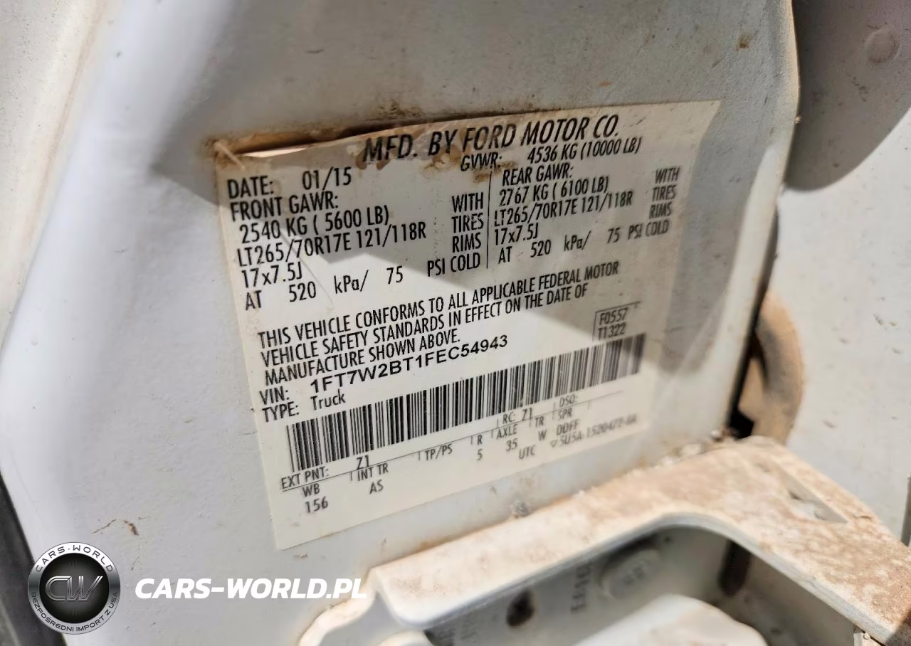 2015 Ford F250 Super Duty VIN:1FT7W2BT1FEC54943 - 12