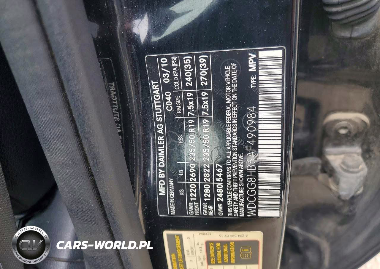 2010 Mercedes-Benz Glk 350 4Matic VIN:WDCGG8HB6AF490984 - 12