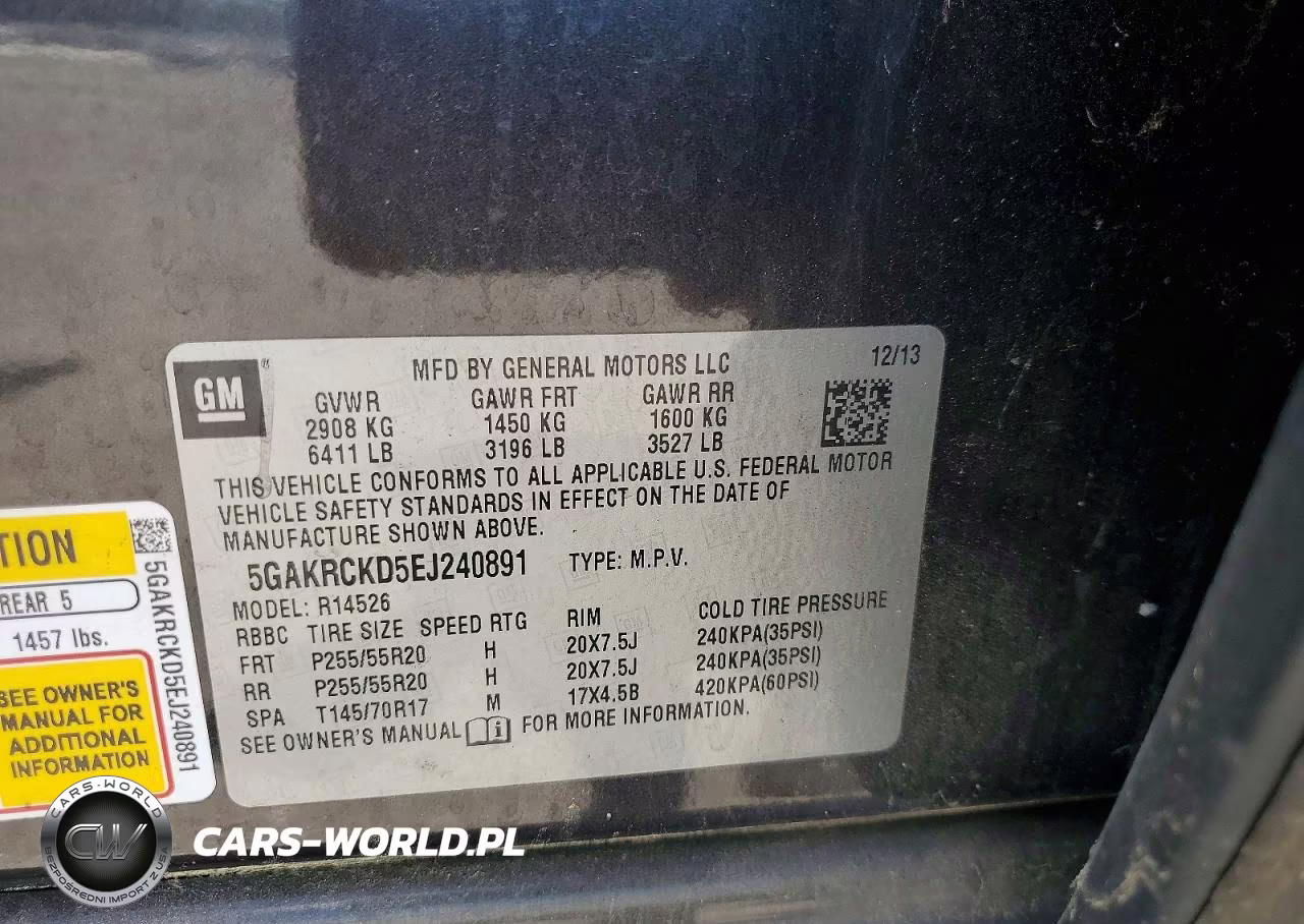 2014 Buick Enclave VIN:5GAKRCKD5EJ240891 - 13