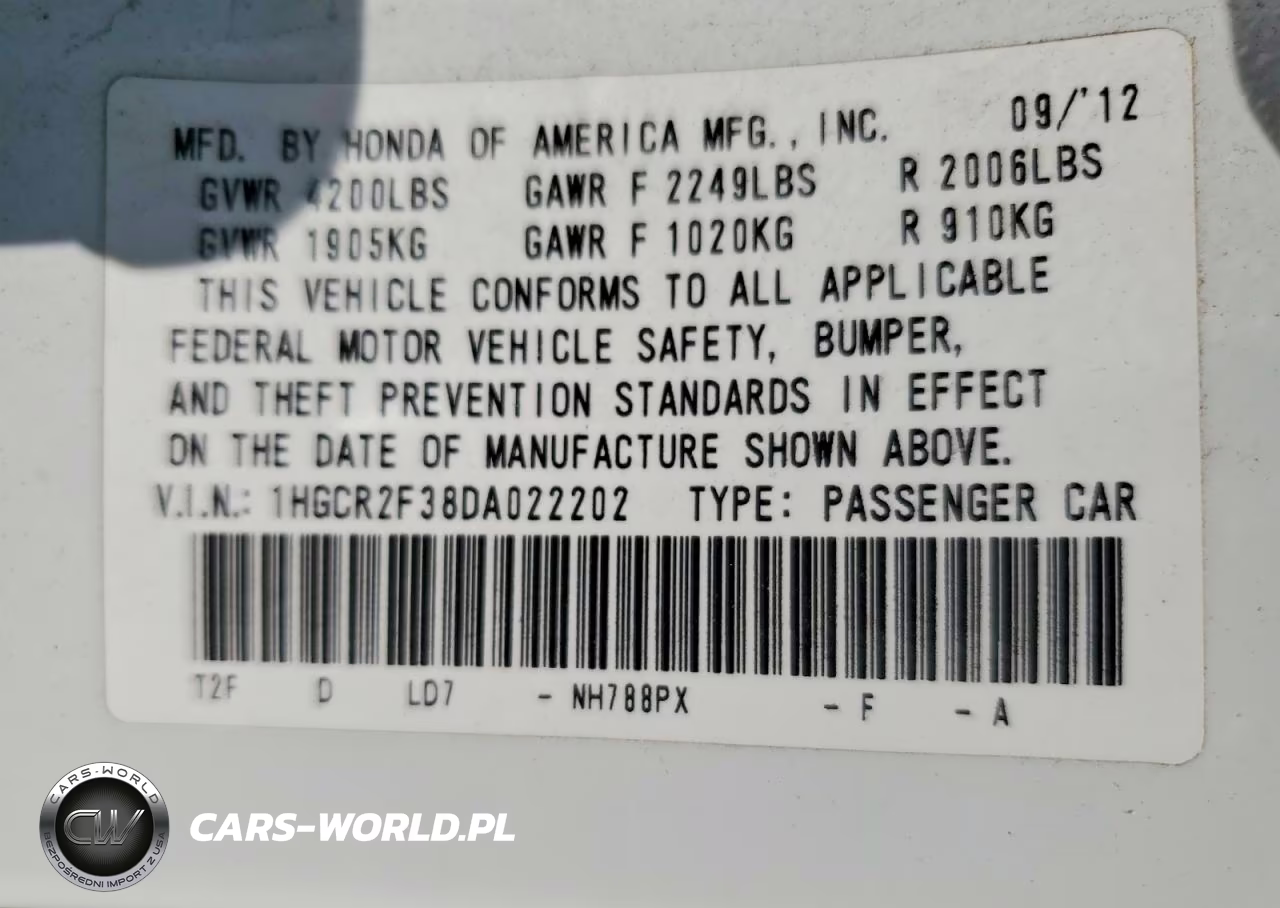 2013 Honda Accord Lx VIN:1HGCR2F38DA022202 - 13