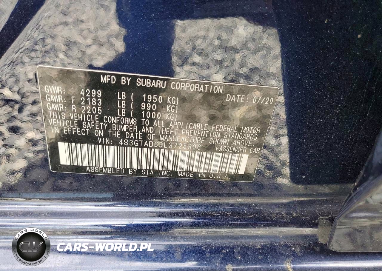 2020 Subaru Impreza VIN:4S3GTAB69L3725306 - 14