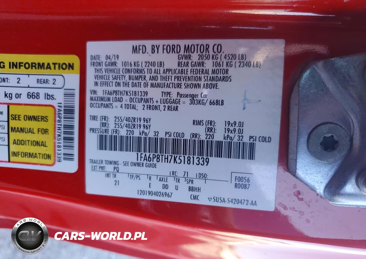 2019 Ford Mustang VIN:1FA6P8TH7K5181339 - 13