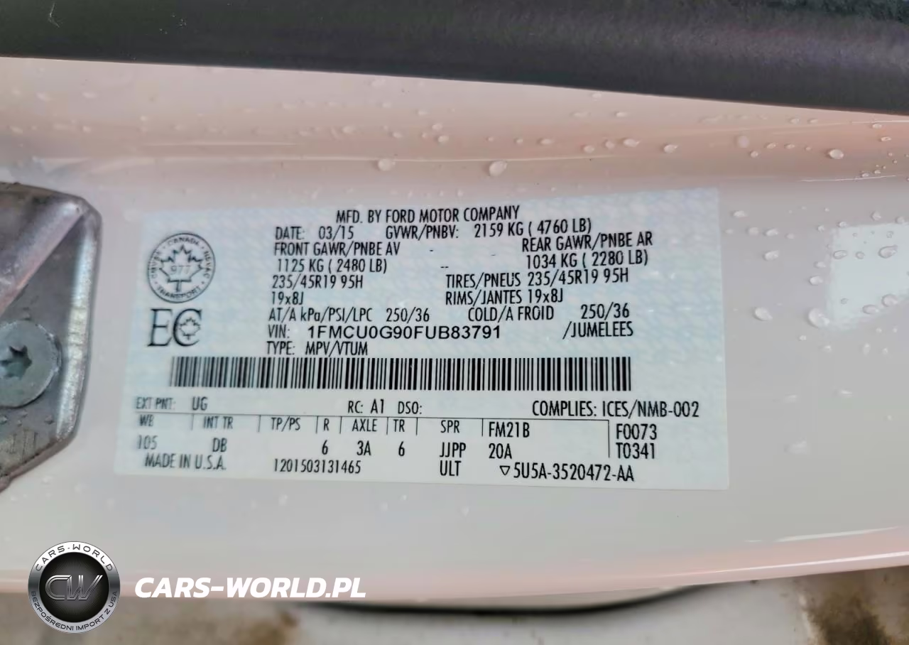 2015 Ford Escape Se VIN:1FMCU0G90FUB83791 - 13