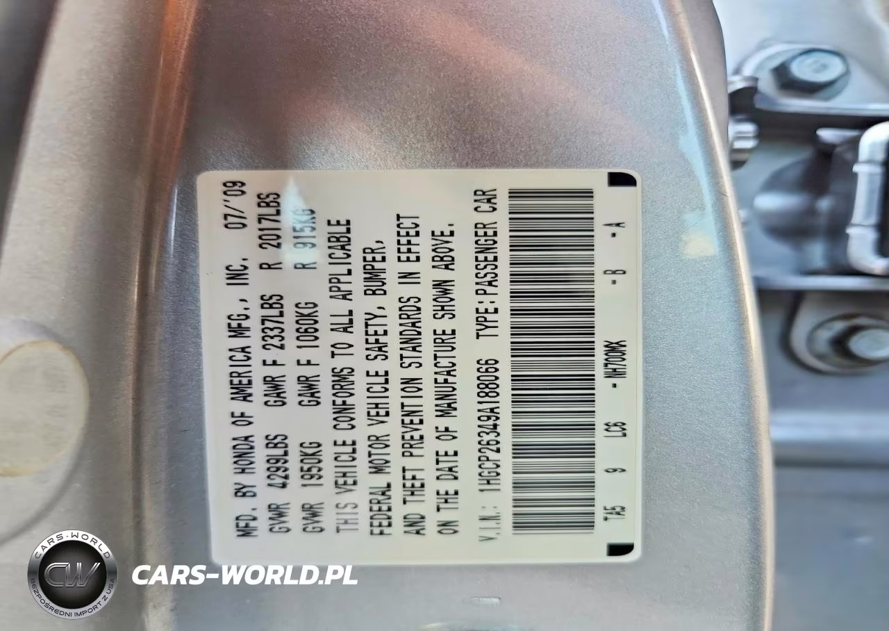 2009 Honda Accord Lx VIN:1HGCP26349A188066 - 13