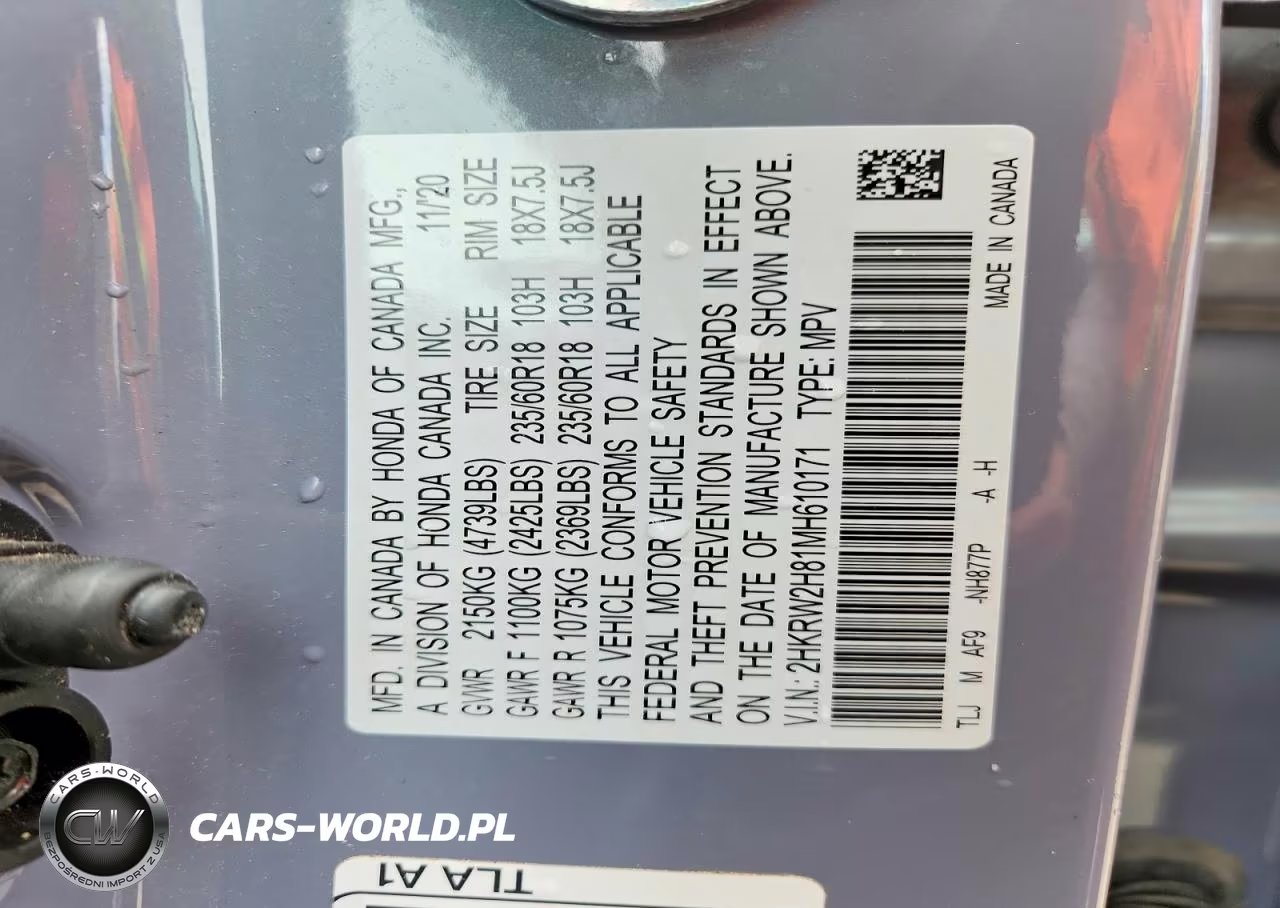 2021 Honda Cr-V Exl VIN:2HKRW2H81MH610171 - 13