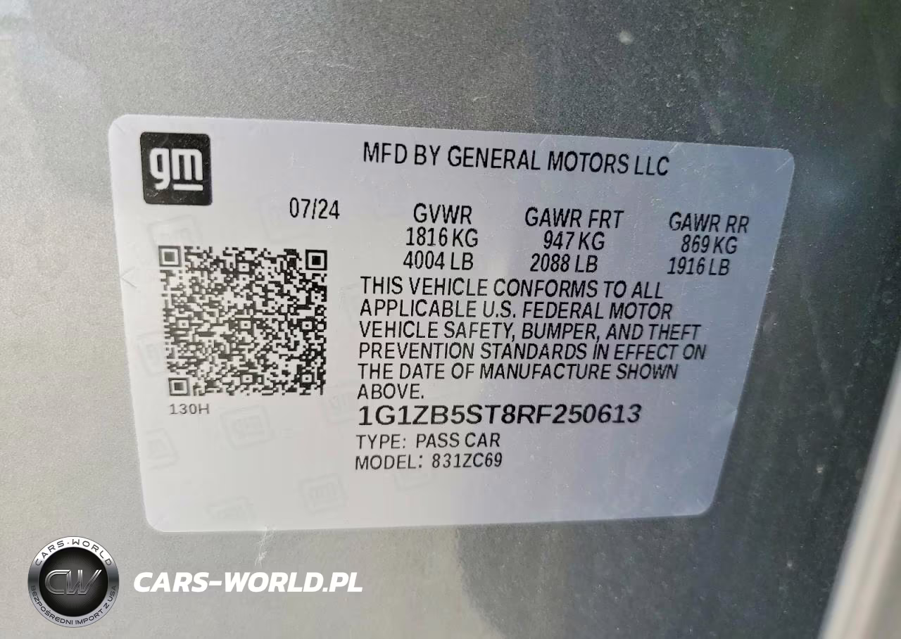 2024 Chevrolet Malibu Ls VIN:1G1ZB5ST8RF250613 - 13