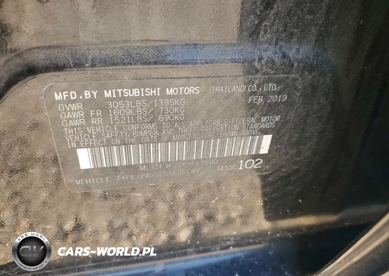 2019 Mitsubishi Mirage G4 Es VIN:ML32F3FJ2KHF13690 - 12