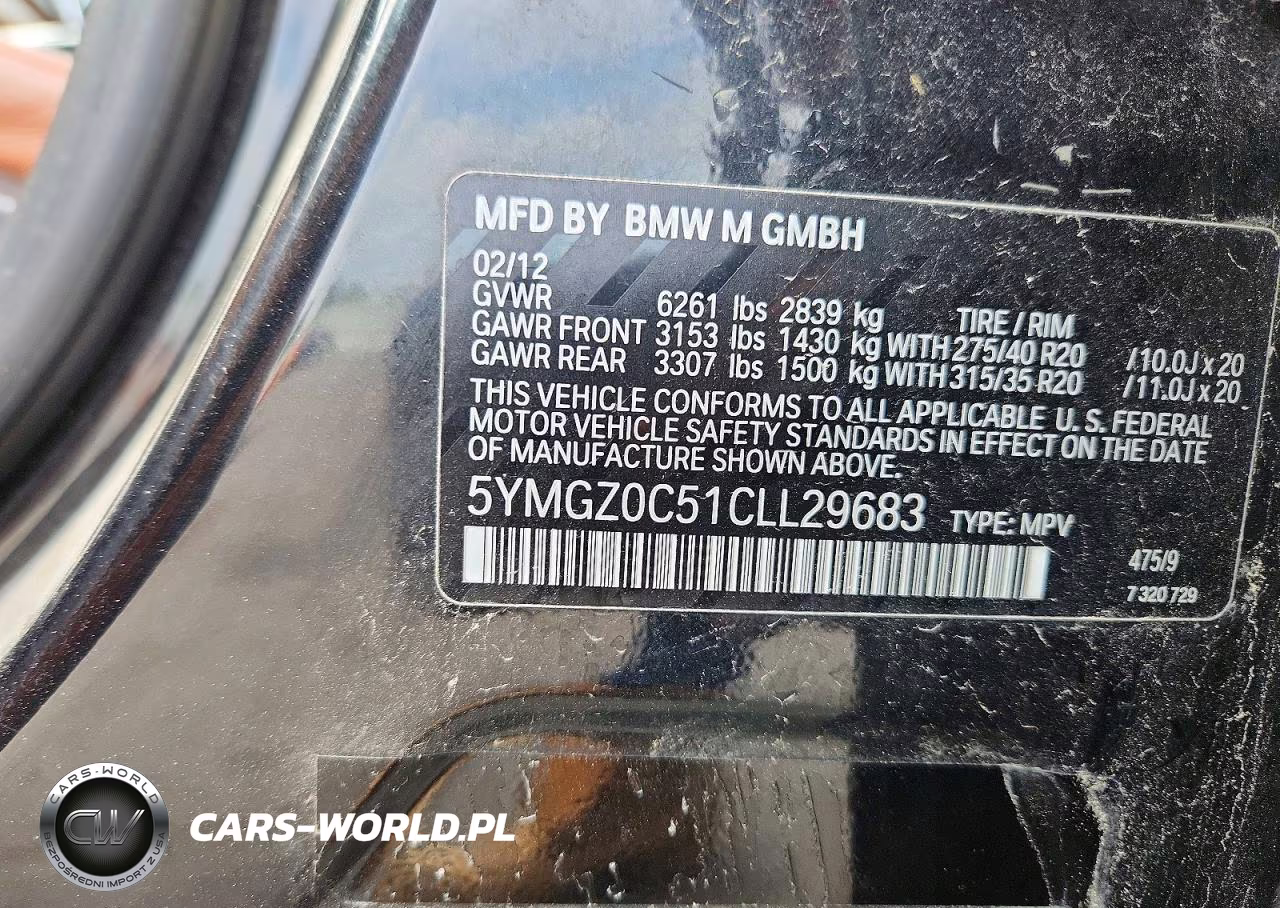 2012 BMW X6 M VIN:5YMGZ0C51CLL29683 - 13