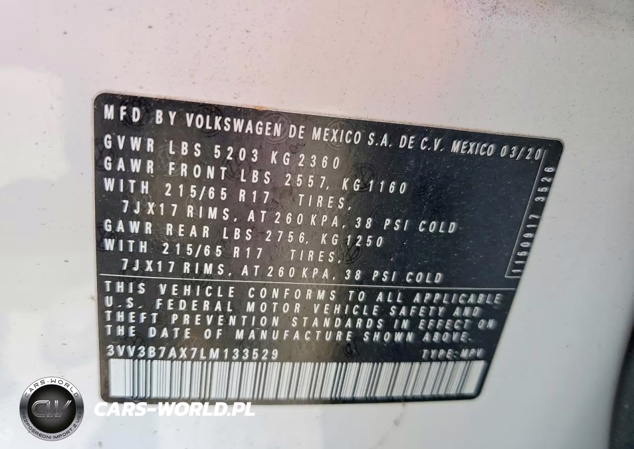 2020 Volkswagen Tiguan Se VIN:3VV3B7AX7LM133529 - 13