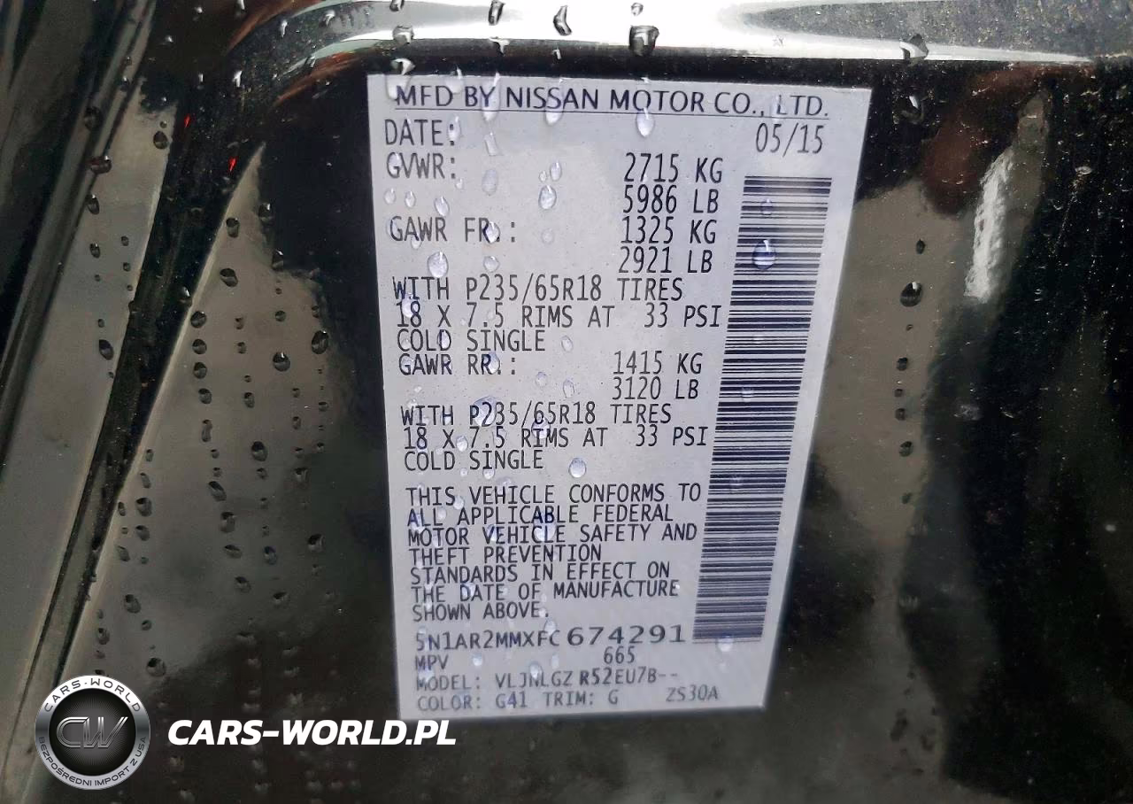 2015 Nissan Pathfinder Sl VIN:5N1AR2MMXFC674291 - 13