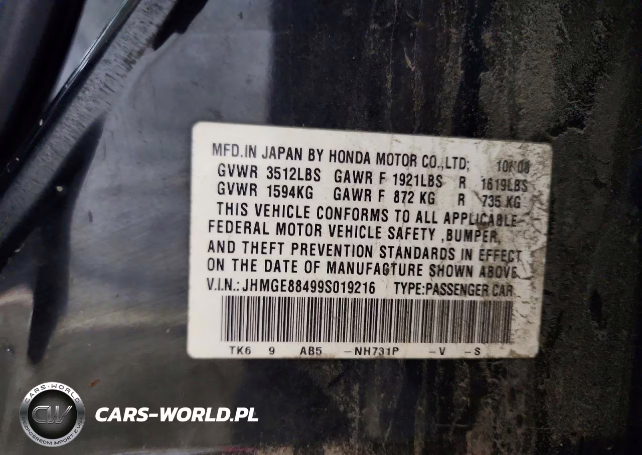 2009 Honda Fit Sport VIN:JHMGE88499S019216 - 12