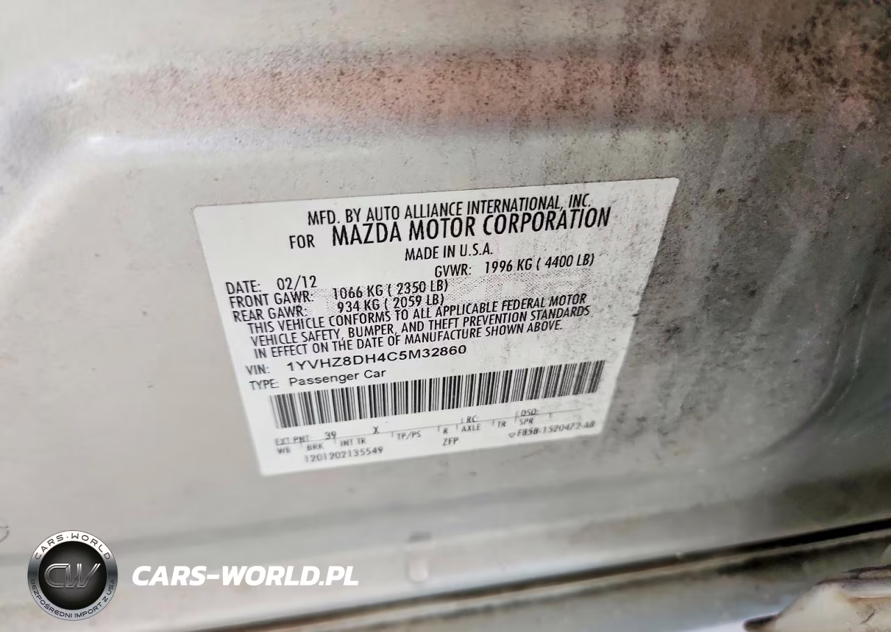 2012 Mazda 6 I VIN:1YVHZ8DH4C5M32860 - 12