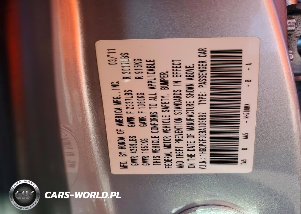 2011 Honda Accord Lx VIN:1HGCP2F30BA109692 - 12