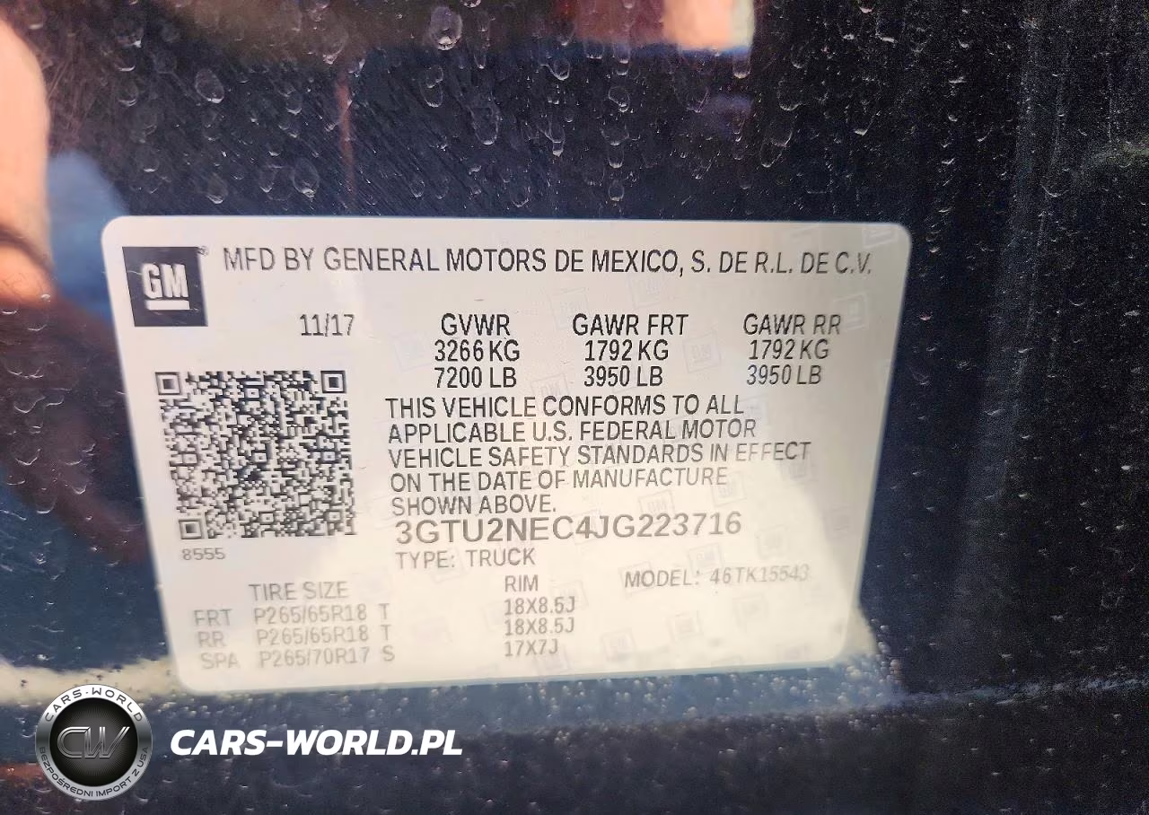 2018 GMC Sierra K1500 Slt VIN:3GTU2NEC4JG223716 - 12