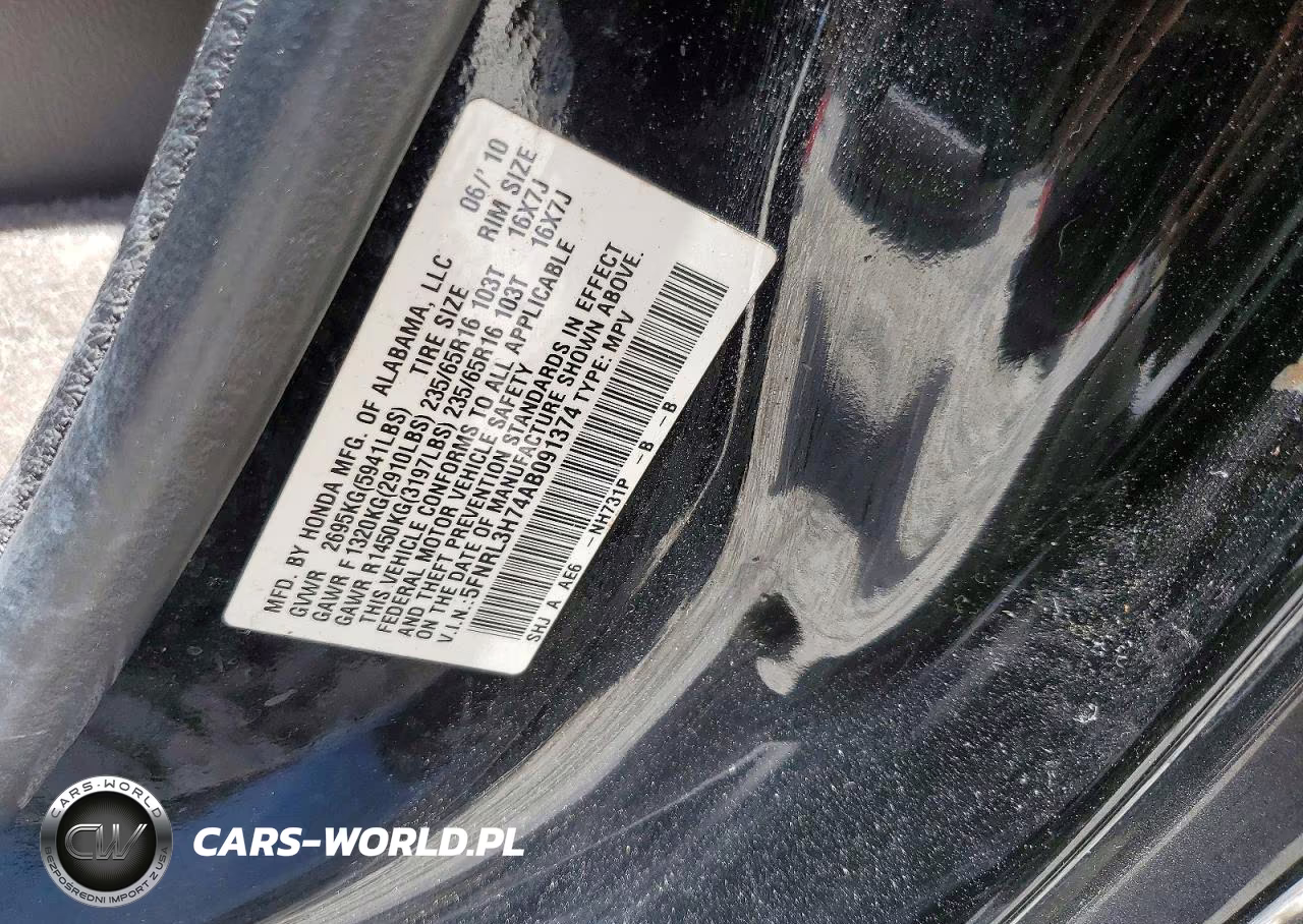 2010 Honda Odyssey Exl VIN:5FNRL3H74AB091374 - 13
