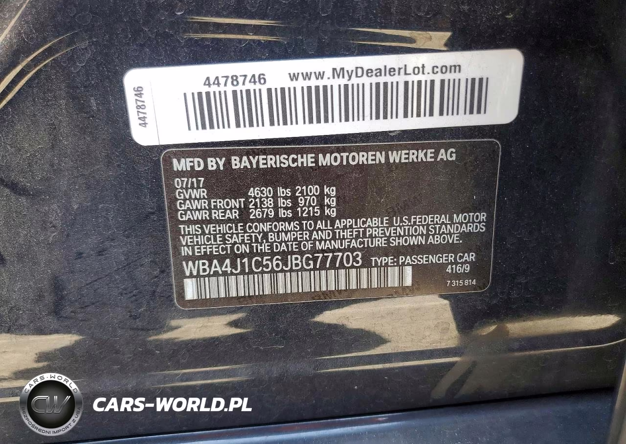 2018 BMW 430I Gran Coupe VIN:WBA4J1C56JBG77703 - 12