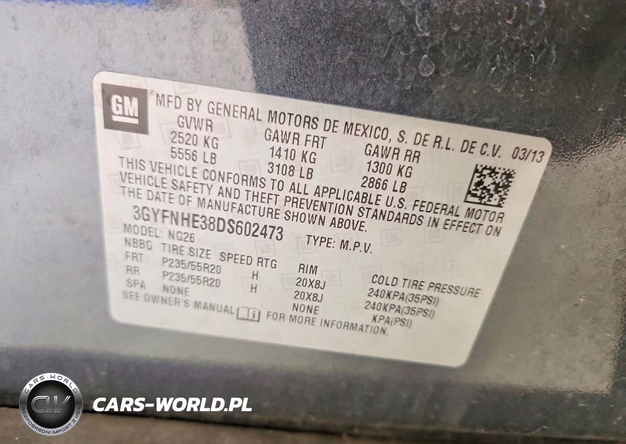 2013 Cadillac Srx Performance Collection VIN:3GYFNHE38DS602473 - 13