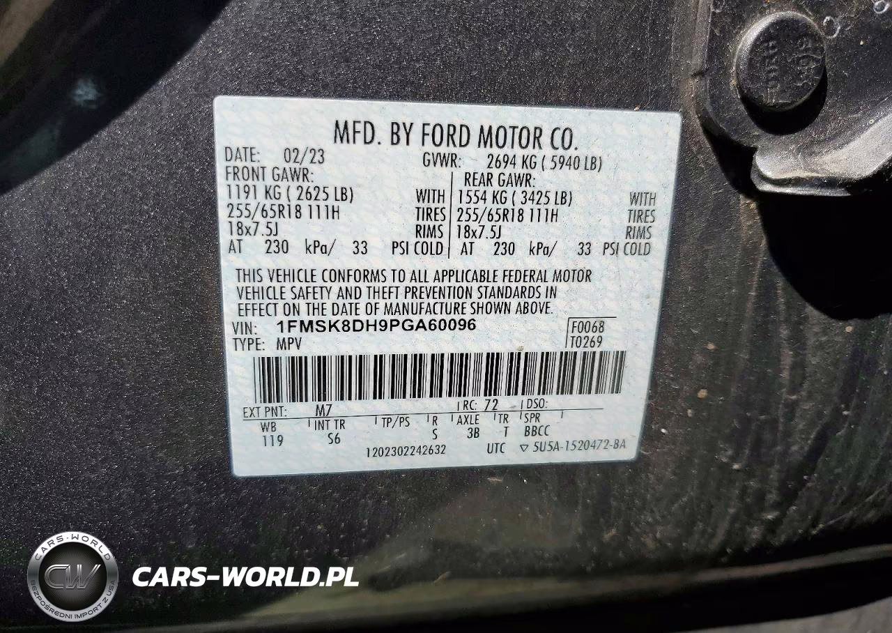 2023 Ford Explorer Xlt VIN:1FMSK8DH9PGA60096 - 14