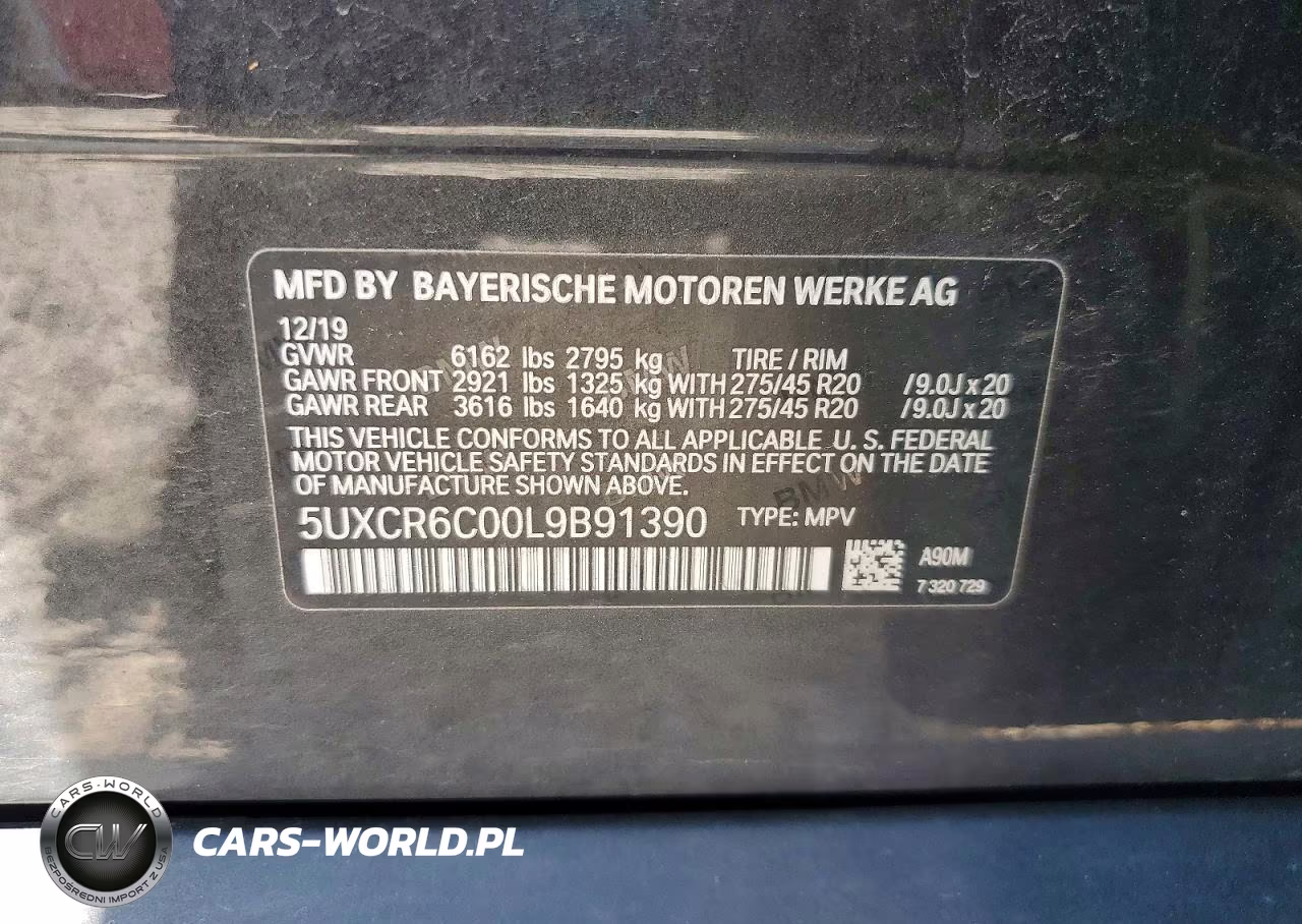 2020 BMW X5 xDrive40I VIN:5UXCR6C00L9B91390 - 13