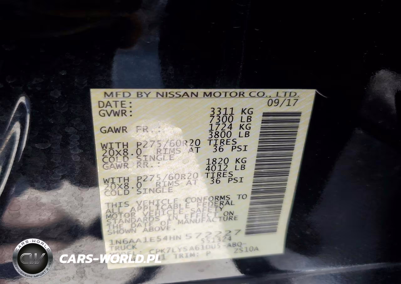 2017 Nissan Titan Platinum Reserve VIN:1N6AA1E54HN572227 - 12