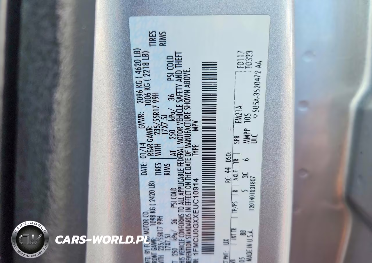 2014 Ford Escape Se VIN:1FMCU0GXXEUC10914 - 14