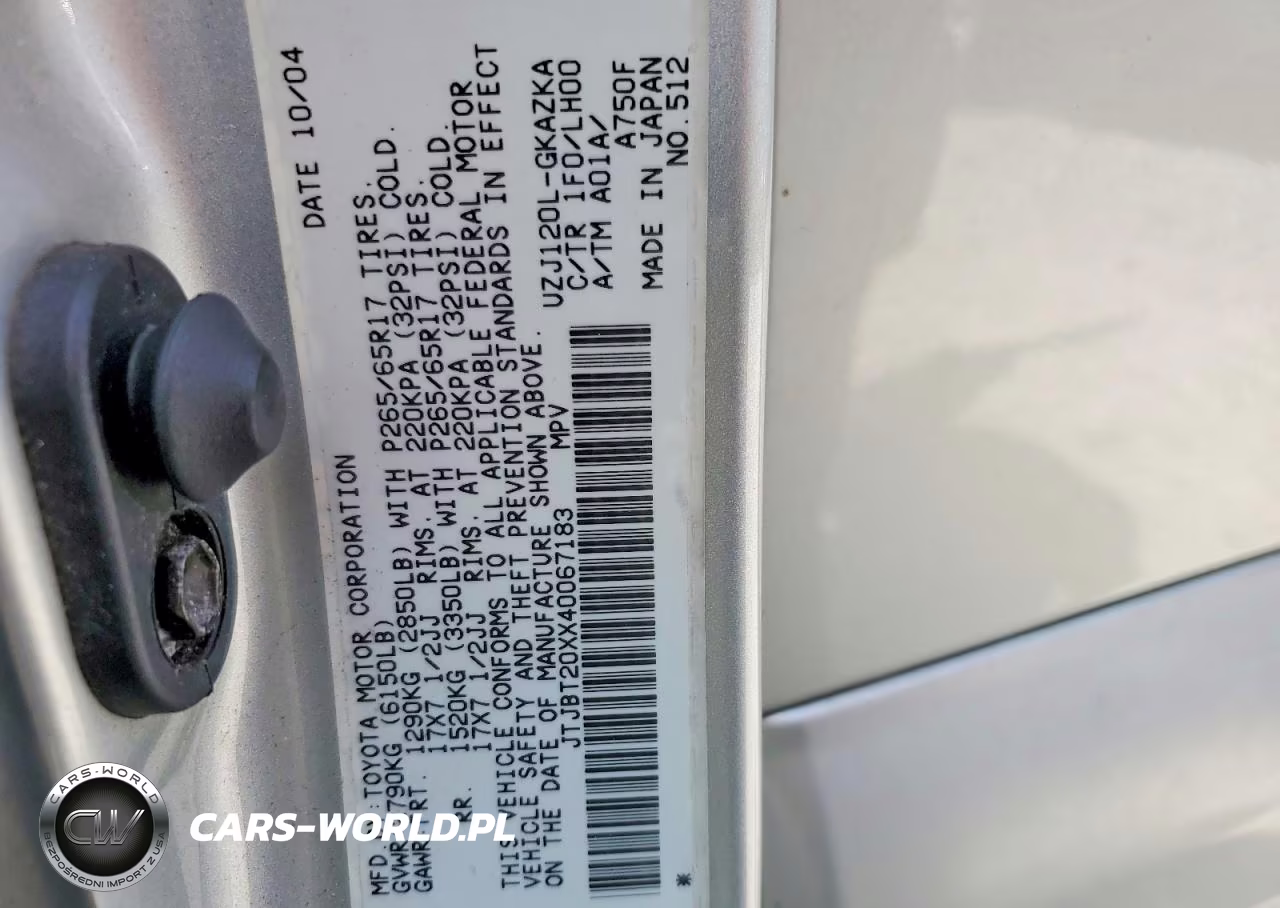 2004 Lexus Gx 470 VIN:JTJBT20XX40067183 - 13