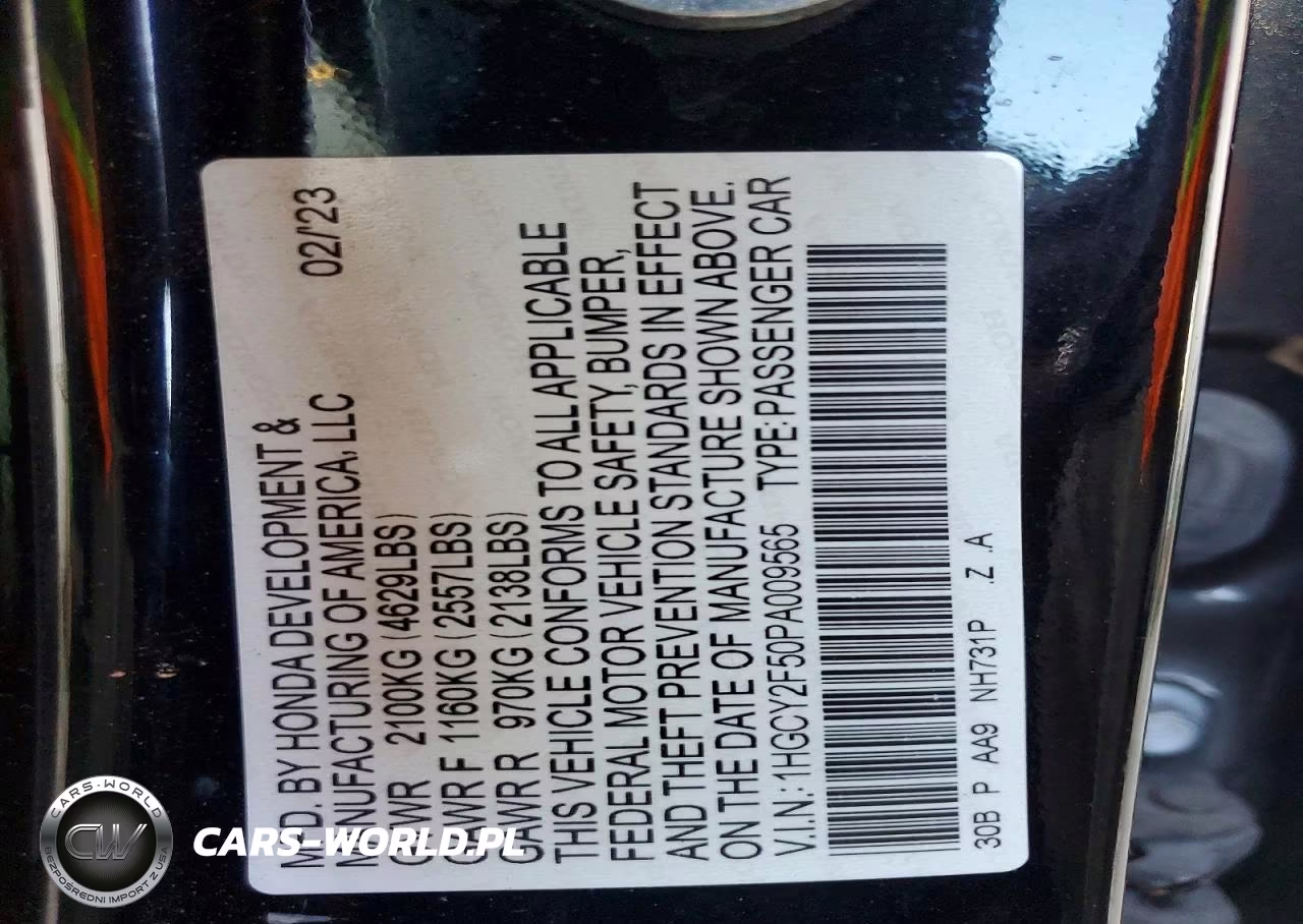 2023 Honda Accord Hybrid Sport VIN:1HGCY2F50PA009565 - 12