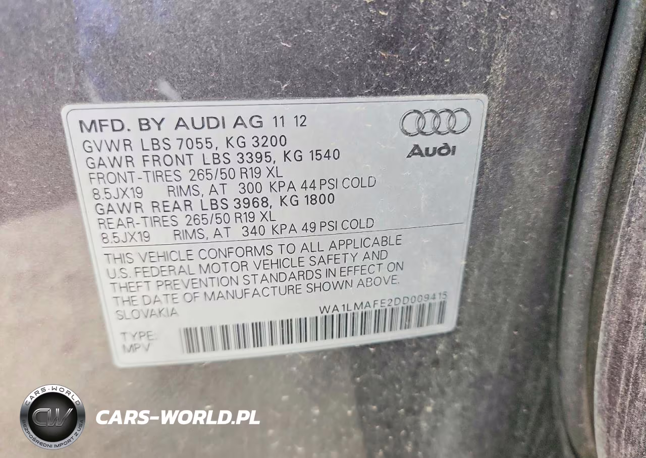 2013 Audi Q7 Premium Plus VIN:WA1LMAFE2DD009415 - 12