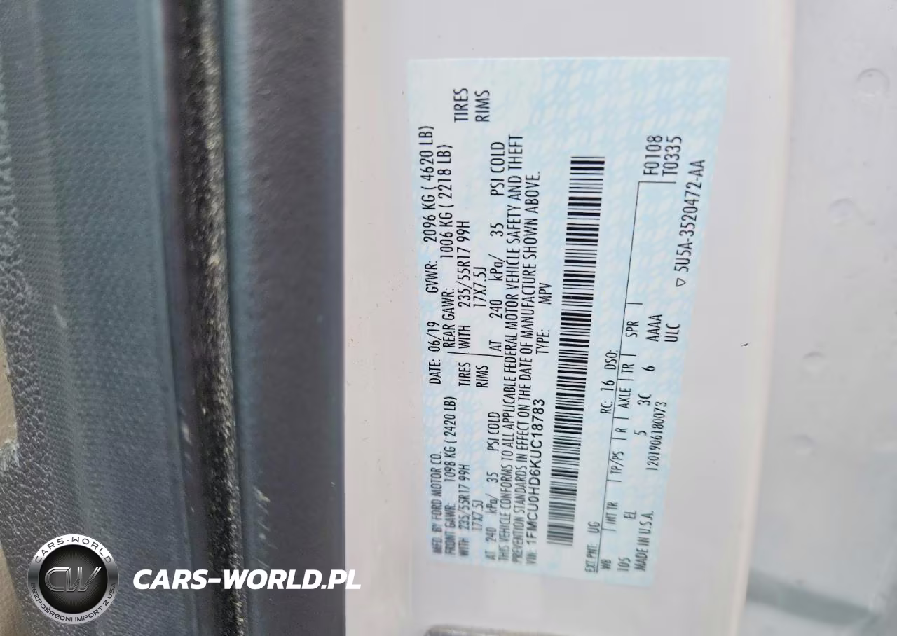 2019 Ford Escape Sel VIN:1FMCU0HD6KUC18783 - 13