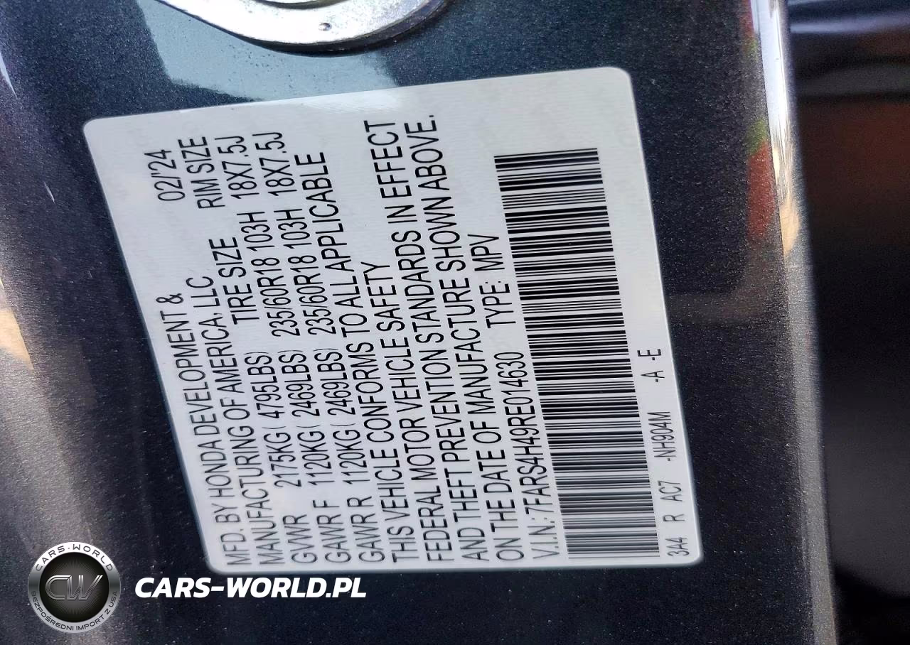 2024 Honda Cr-V Ex VIN:7FARS4H49RE014630 - 13