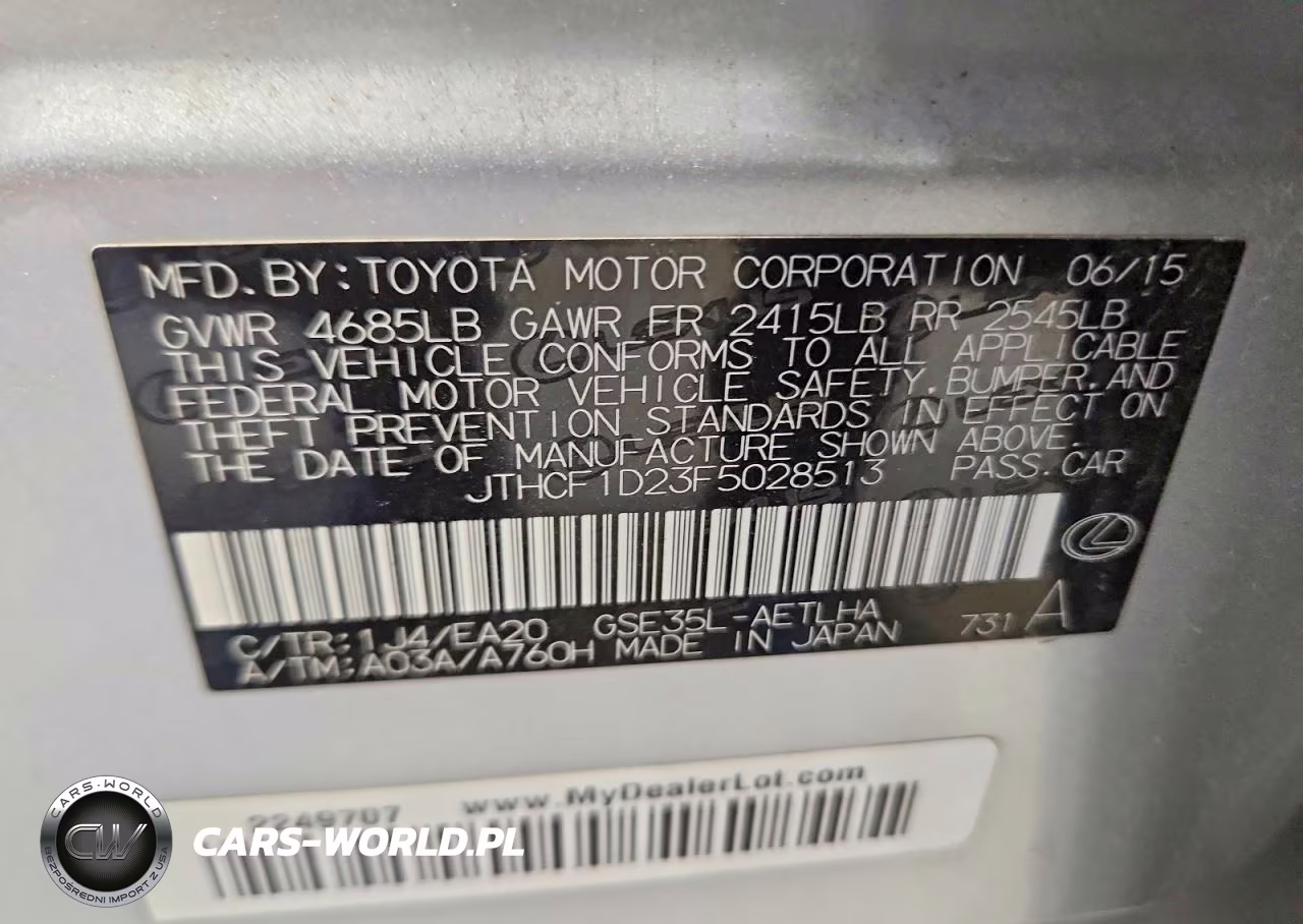 2015 Lexus Is 250 VIN:JTHCF1D23F5028513 - 12