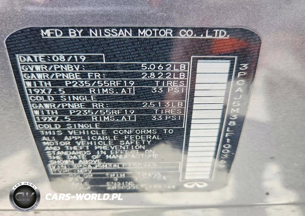 2020 Infiniti Qx50 Pure VIN:3PCAJ5M38LF100369 - 12