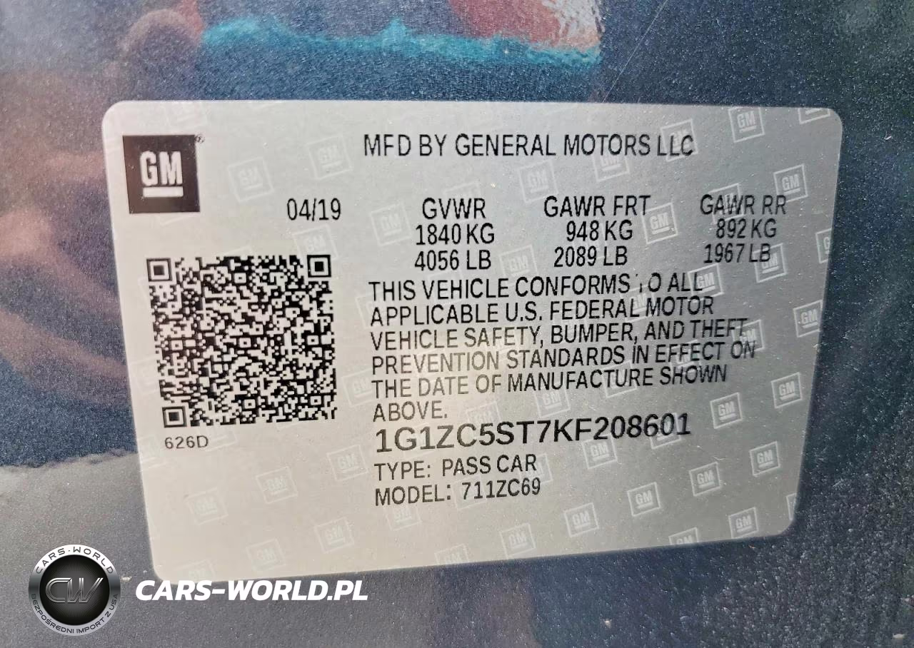 2019 Chevrolet Malibu Ls VIN:1G1ZC5ST7KF208601 - 12