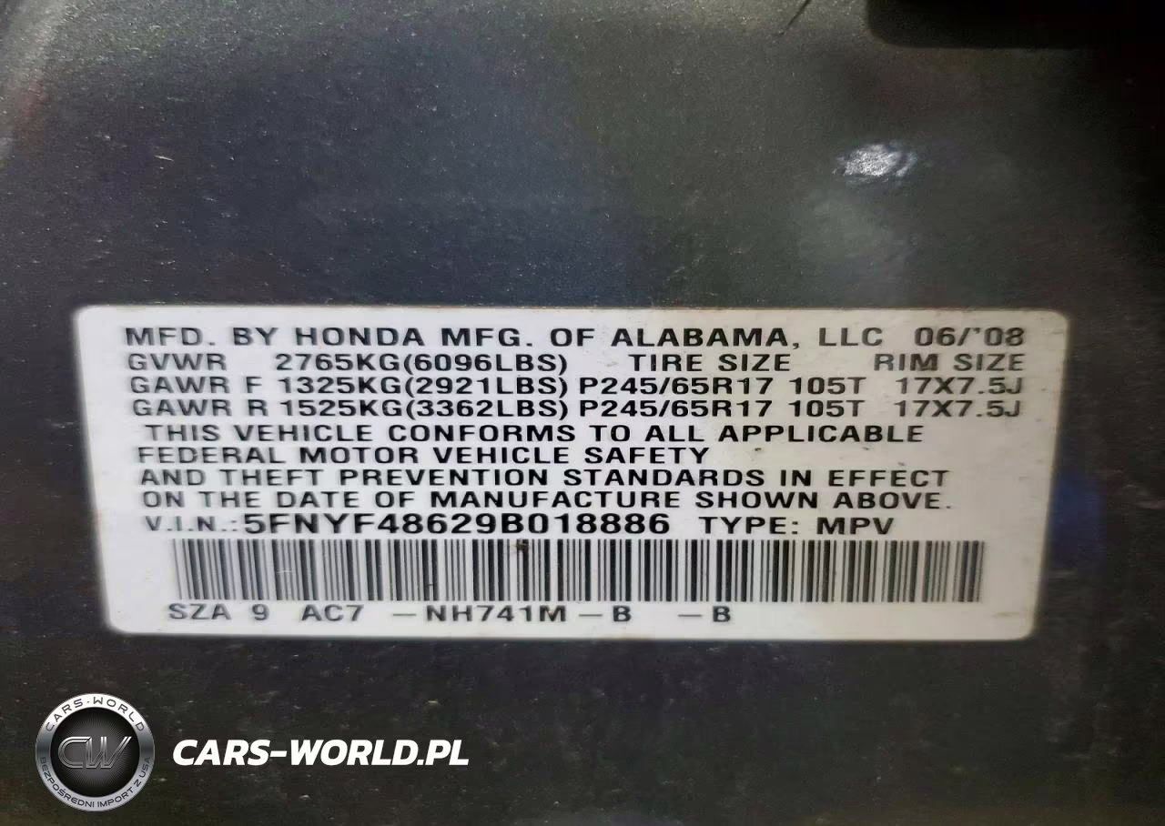 2009 Honda Pilot Exl VIN:5FNYF48629B018886 - 13