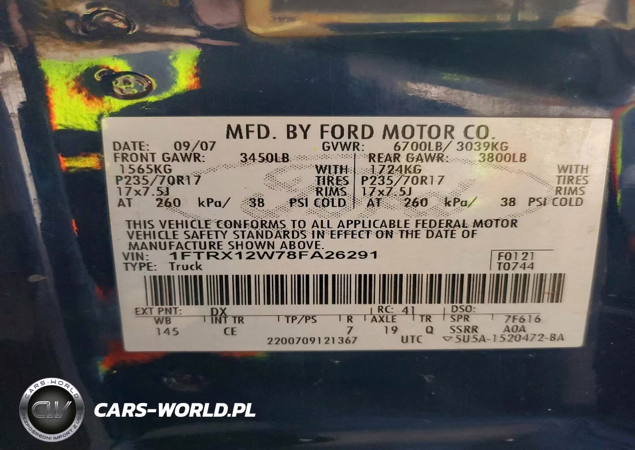 2008 Ford F150 VIN:1FTRX12W78FA26291 - 12