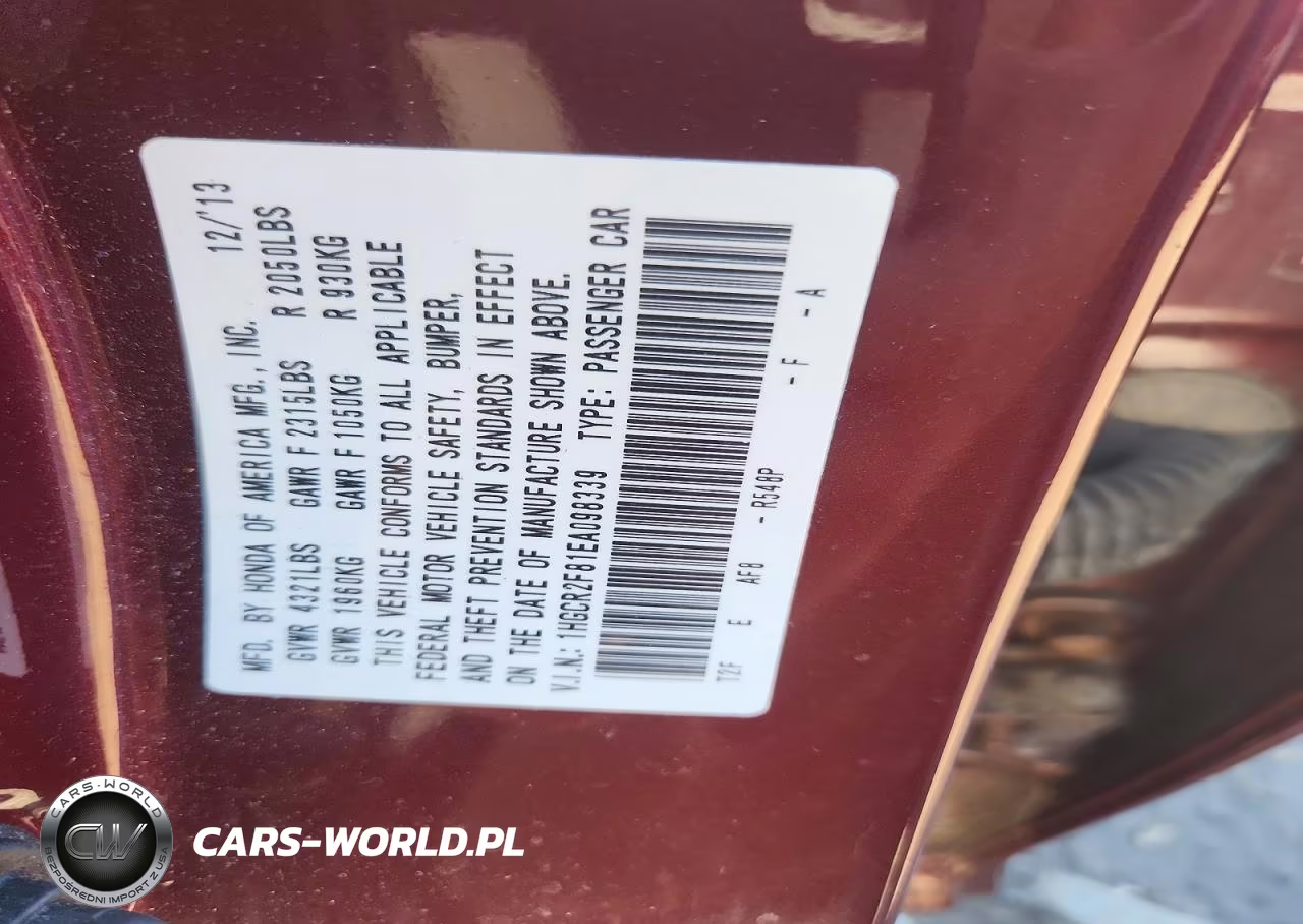 2014 Honda Accord Exl VIN:1HGCR2F81EA098339 - 12