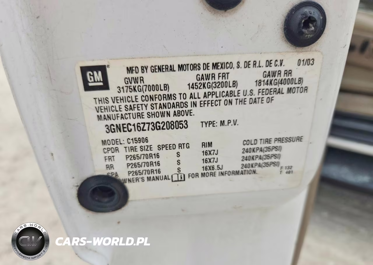 2003 Chevrolet Suburban C1500 VIN:3GNEC16Z73G208053 - 13