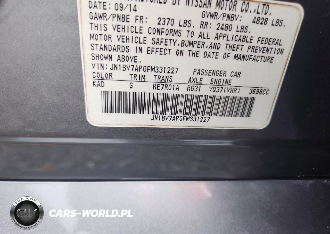 2015 Infiniti Q50 Base VIN:JN1BV7AP0FM331227 - 12