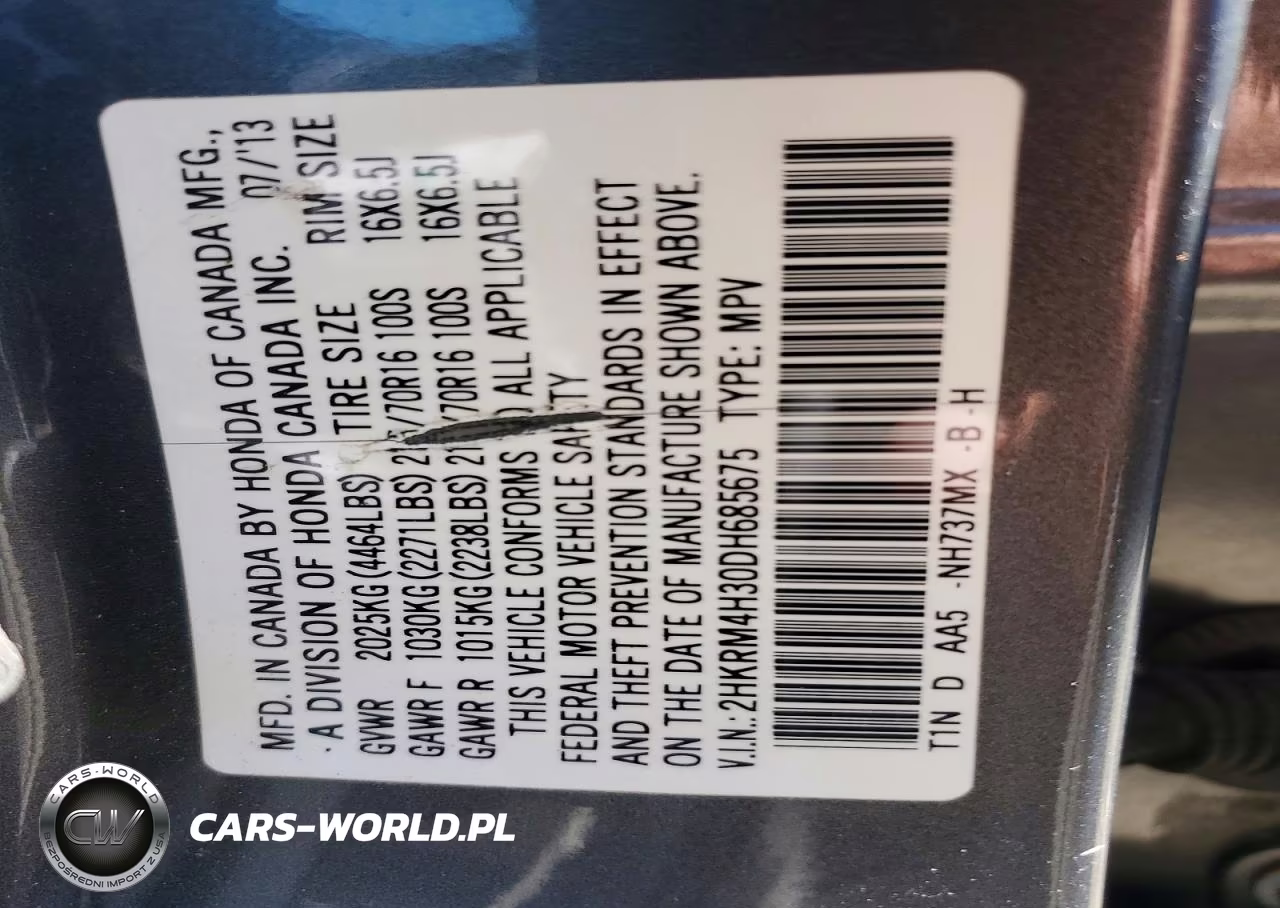 2013 Honda Cr-V Lx VIN:2HKRM4H30DH685675 - 13